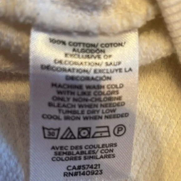 Lou & Grey Fuzzy Striped Terry Sweatshirt, White Size L - Picture 9 of 11